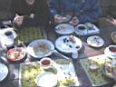 A close look up the Cumalkzk breakfast table.